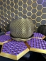 Preview: 3D Blumentopf Moderner Designer-Pflanzentopf, Farbe: Seide Gold-Lila-Schwarz