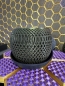 Preview: 3D Blumentopf Moderner Designer-Pflanztopf, Blumenkübel, Farbe: Gold-Lila-Schwarz