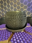 Preview: 3D Blumentopf Moderner Designer-Pflanztopf, Blumenkübel, Farbe: Gold-Schwarz