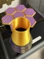Preview: Elegante 3D-Druck Vase, Farbe: Seiden Lila + Gold + Schwarz