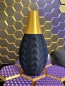 Preview: Elegante 3D-Druck Vase, Farbe: Seiden Lila + Gold + Schwarz