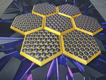 3D Wandpaneele Mosaik | Farben: Seiden Gold & Lila + Gold + Schwarz
