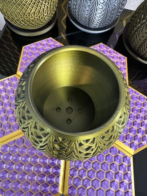 3D Pflanzenkübel Moderner Designer-Pflanzentopf, Farbe: Gold-Schwar