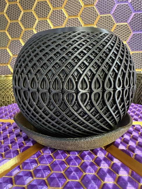 3D Pflanzenkübel Moderner Designer-Pflanzentopf, Farbe: Gold-Lila-Schwarz