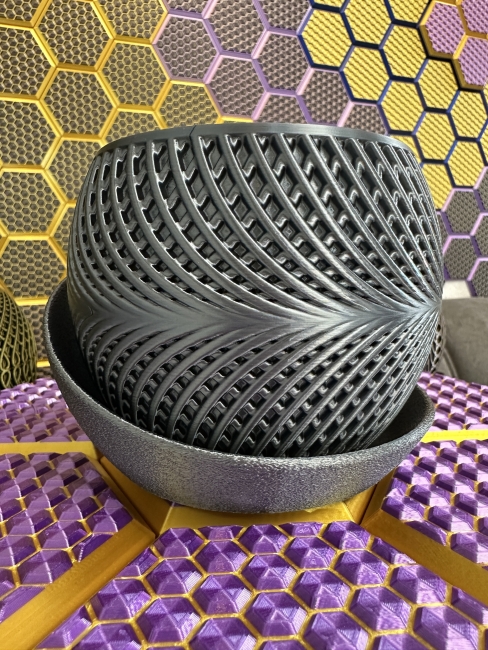 3D Blumentopf Moderner Designer-Pflanzentopf, Farbe: Titan Grau