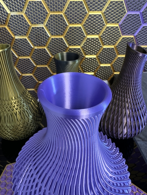 Big Vase, 3D Deko & Design, Seide Lila