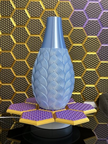 Elegante 3D-Druck Vase, Farbe: Seide Blau