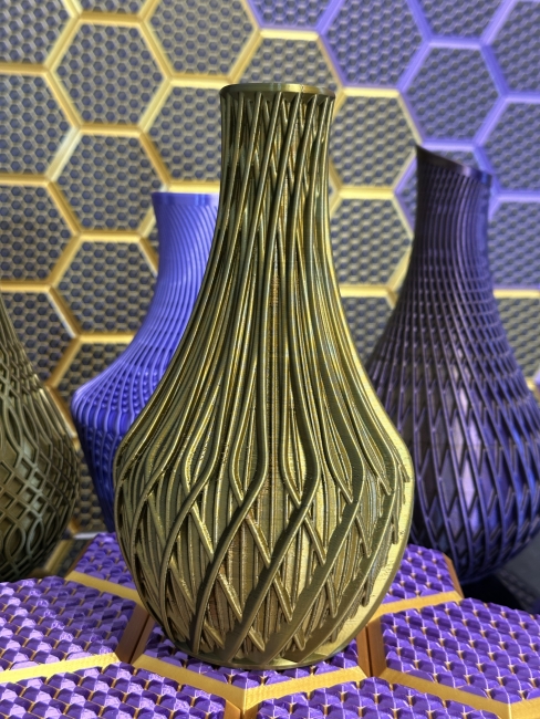 Vase, 3D Deko & Design, Farbe: Gold-Schwarz