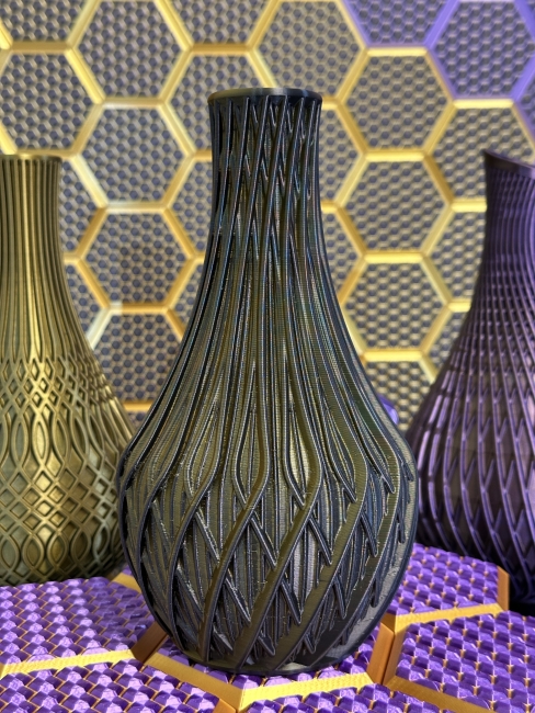 Vase, 3D Deko & Design, Farbe: Gold-Schwarz