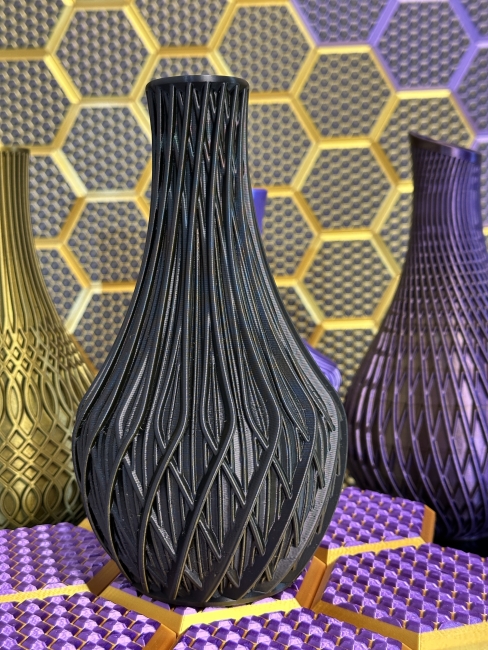 Vase, 3D Deko & Design, Farbe: Gold-Schwarz