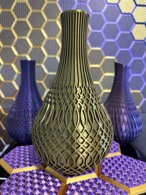 Vase, 3D Deko & Design, Farbe: Gold-Schwarz
