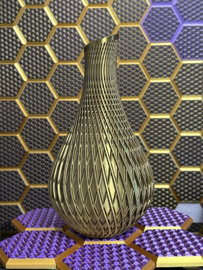 Vase 3D Deko & Design, Farbe: Gold-Lila