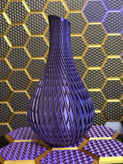 Vase 3D Deko & Design, Farbe: Gold-Lila