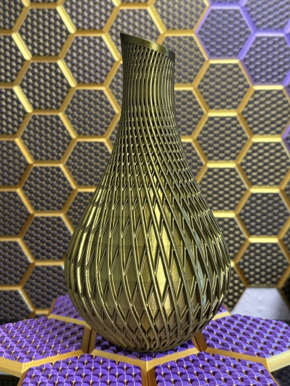 Vase, 3D Deko & Design, Farbe: Gold-Schwarz