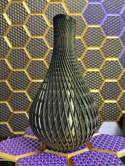 Vase, 3D Deko & Design, Farbe: Gold-Schwarz