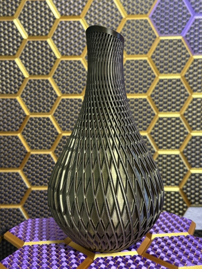 Vase 3D Deko & Design, Farbe: Gold-Lila-Schwarz