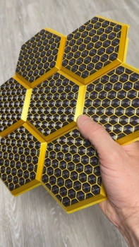 3D Wandpaneele Mosaik | Farben: Seiden Gold & Lila + Gold + Schwarz