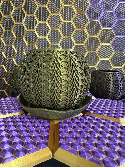 3D Pflanzenkübel Moderner Designer-Pflanzentopf, Farbe: Gold-Schwar