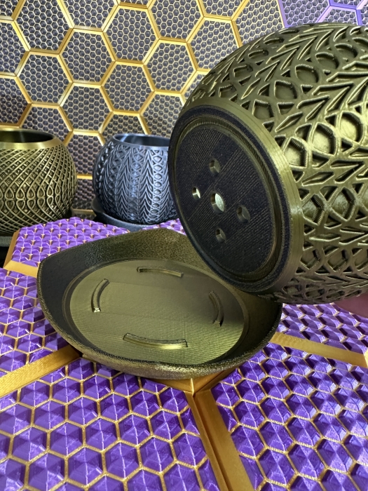 3D Pflanzenkübel Moderner Designer-Pflanzentopf, Farbe: Gold-Schwar