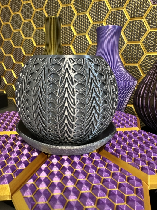 3D Pflanzenkübel Moderner Designer-Pflanzentopf, Farbe: Titan Grau