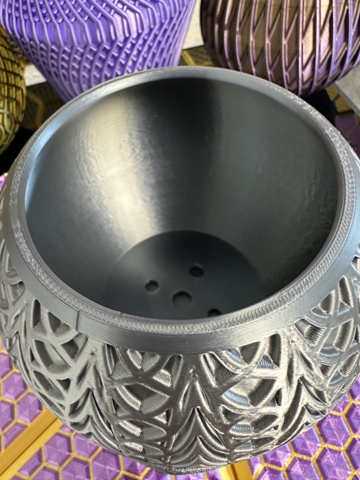 3D Pflanzenkübel Moderner Designer-Pflanzentopf, Farbe: Titan Grau