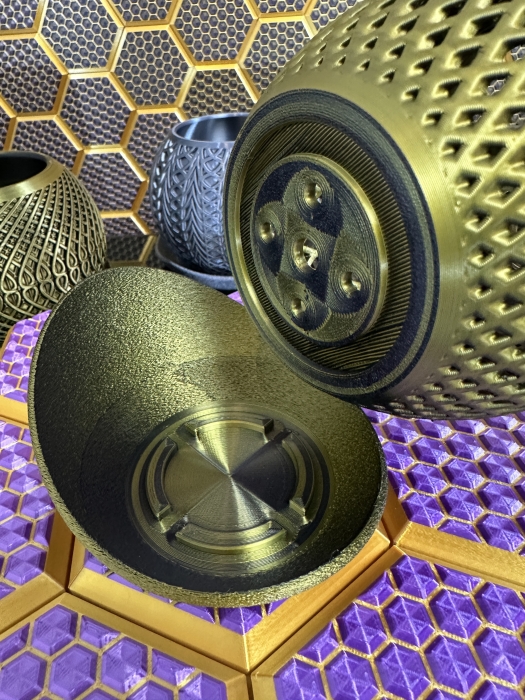 3D Blumentopf Moderner Designer-Pflanzentopf, Farbe: Gold-Schwarz