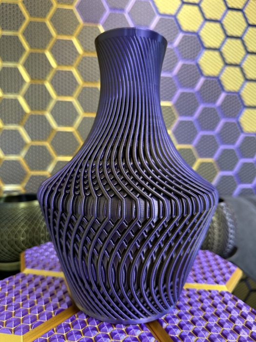 Big Vase, 3D Deko & Design, Seide Gold-Lila-Schwarz