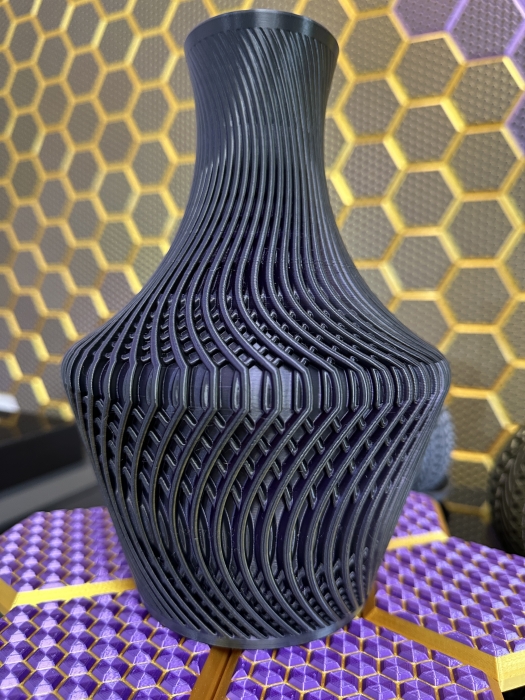 Big Vase, 3D Deko & Design, Seide Gold-Lila-Schwarz