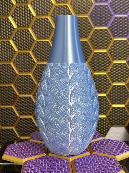 Elegante 3D-Druck Vase, Farbe: Seide Blau