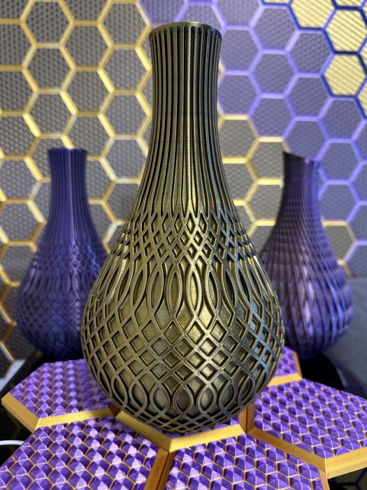Vase, 3D Deko & Design, Farbe: Gold-Schwarz