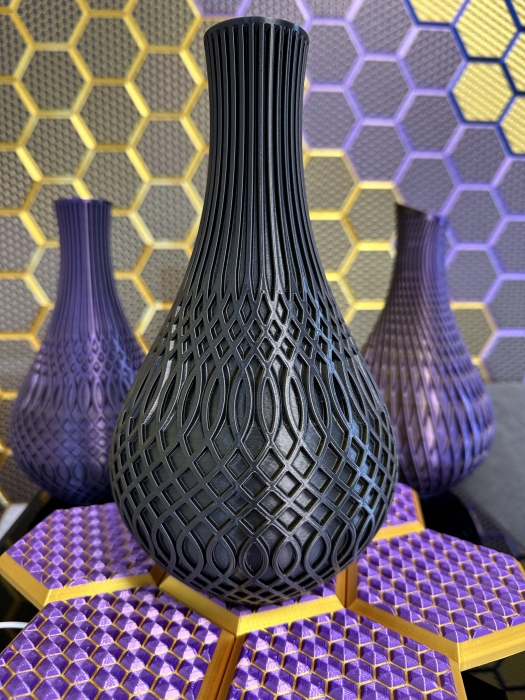 Vase, 3D Deko & Design, Farbe: Gold-Schwarz