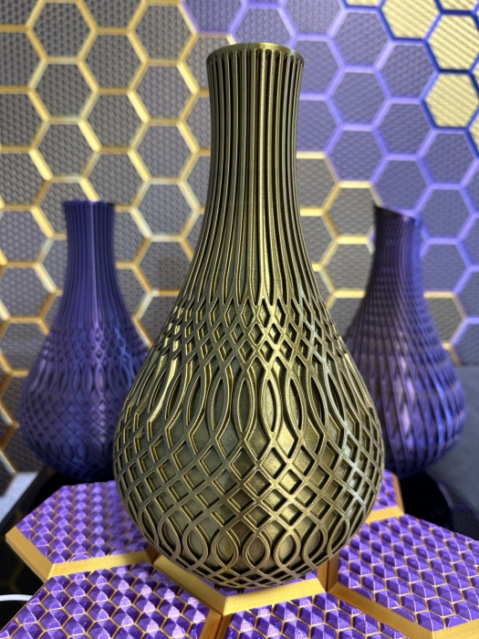 Vase, 3D Deko & Design, Farbe: Gold-Schwarz