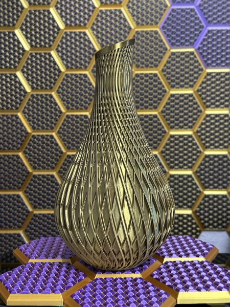 Vase 3D Deko & Design, Farbe: Gold-Lila