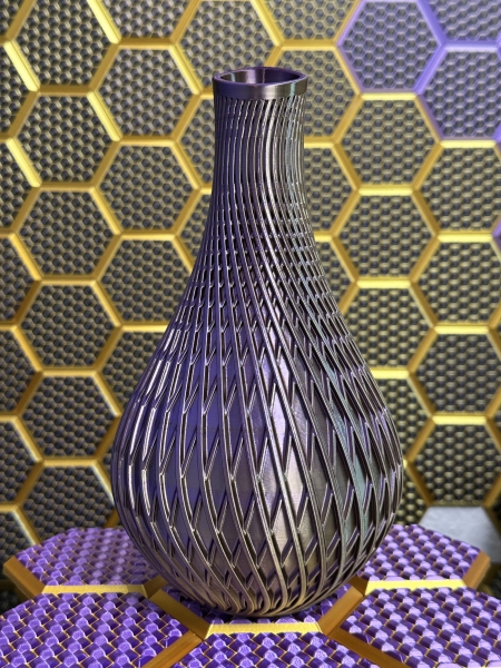 Vase 3D Deko & Design, Farbe: Gold-Lila