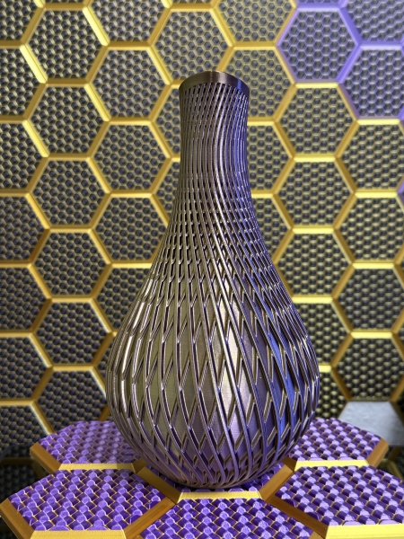 Vase 3D Deko & Design, Farbe: Gold-Lila