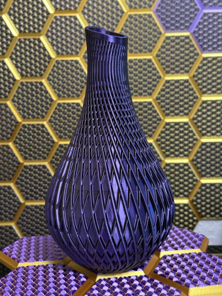 Vase 3D Deko & Design, Farbe: Gold-Lila-Schwarz